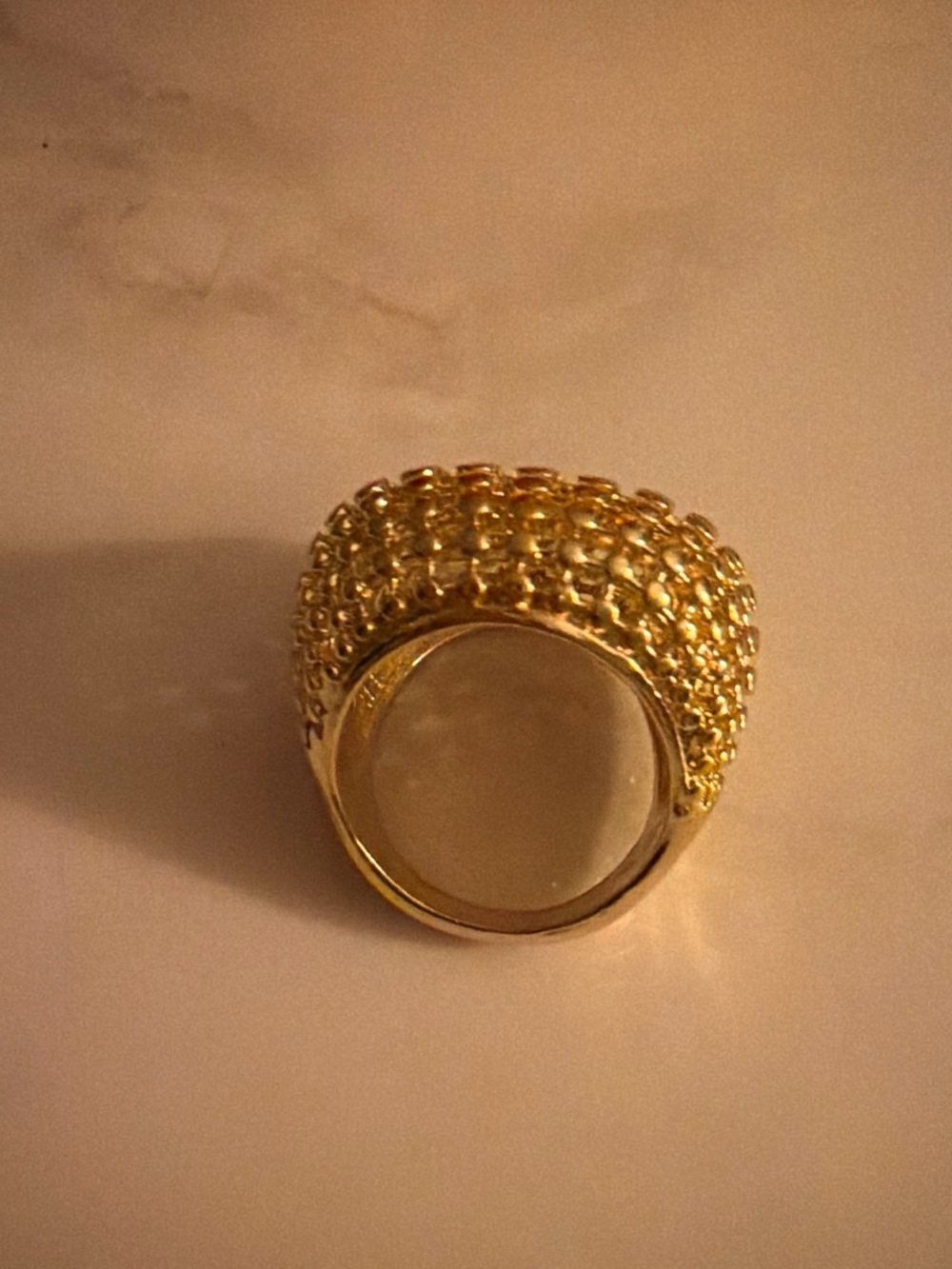 Zara Gold Honeycomb Dome Statement Ring - Picture 3 of 4